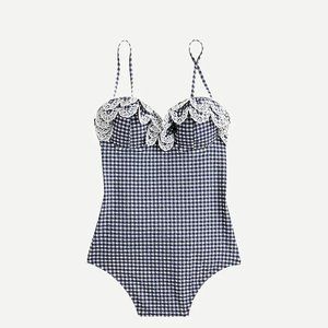 NWT🩱J. Crew Scalloped ruffle one-piece swimsuit